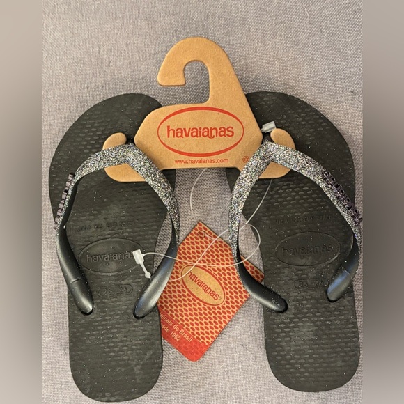 Havaianas Other - Havaianas Black Glitter Flip Flops